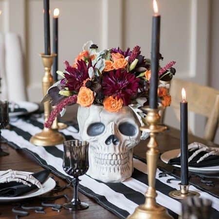 table decor for halloween