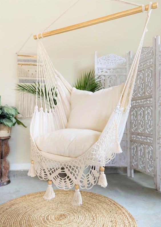 15 Hanging Chairs For Bedroom & Living Room to Make Your Place Special - rope swinging chair