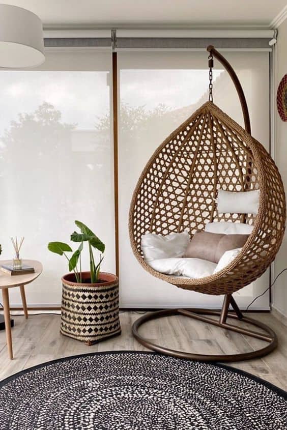 15 Hanging Chairs For Bedroom and Living Room - wicker swing chair