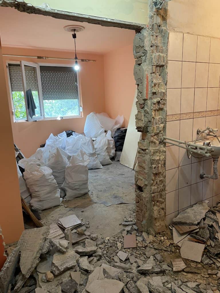 How I Transformed My Kitchen Into a Bedroom - the kitchen is demolished