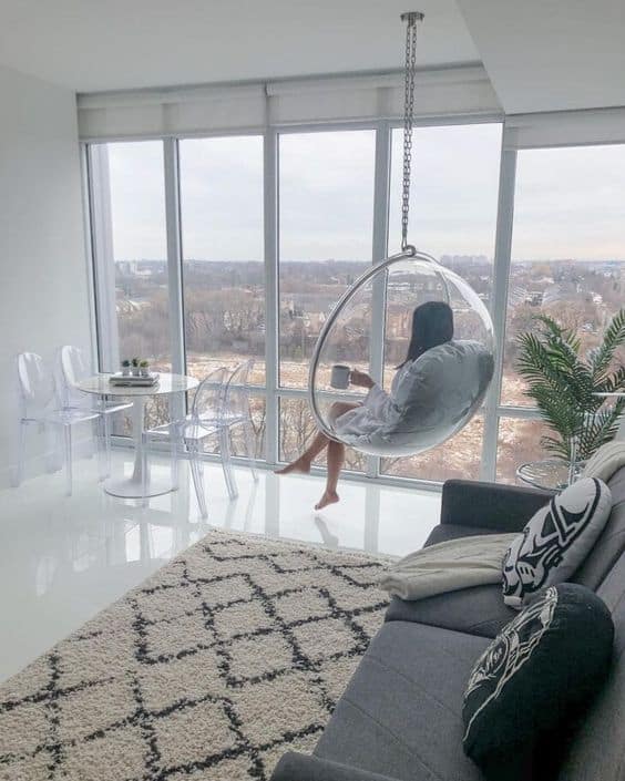 15 Hanging Chairs For Bedroom and Living Room - bubble chair