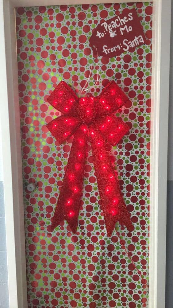 Present door for dorm room Christmas
