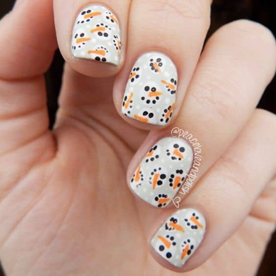 Snowman Christmas Nails Ideas