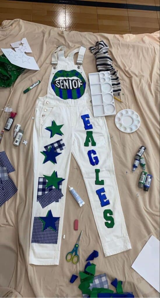 senior spirited overalls DIY