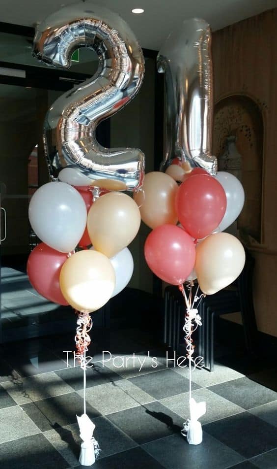 Balloon-Bouquets for 21st birthday