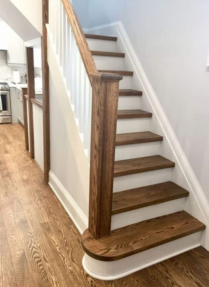 White Stair Risers vs. Wood