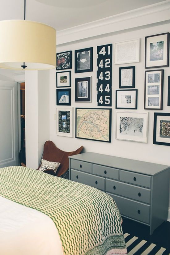 how to decorate the wall opposite the bed