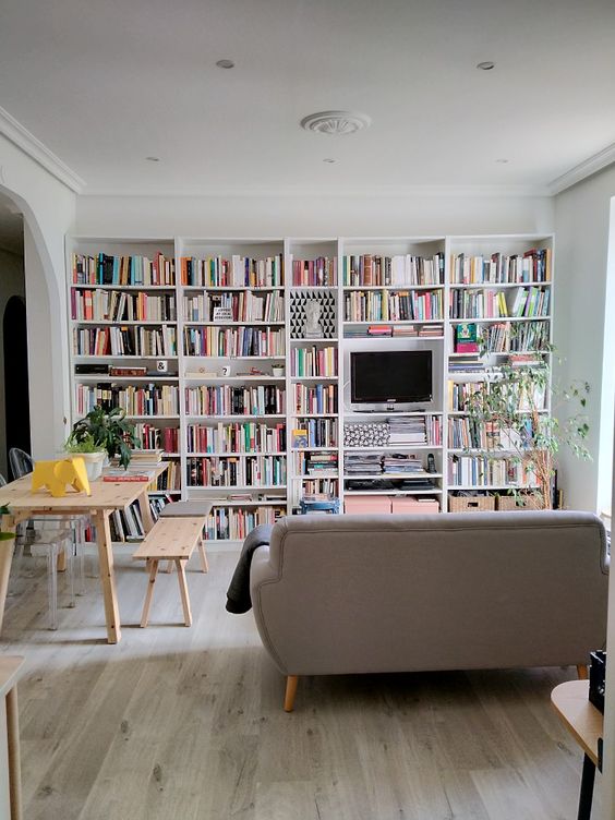 diy living room home library