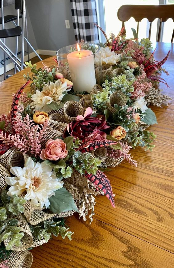 Extravagant Floral Design for Christmas Table Centerpiece