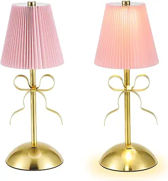 Table Lamp with Fabric Shade and Bow Detail