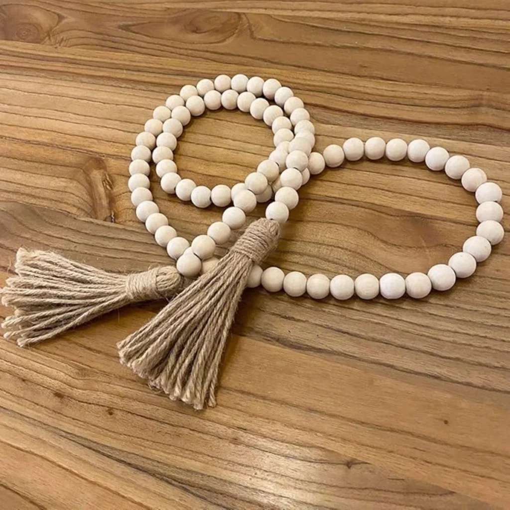 Wood Bead Garland with Tassels