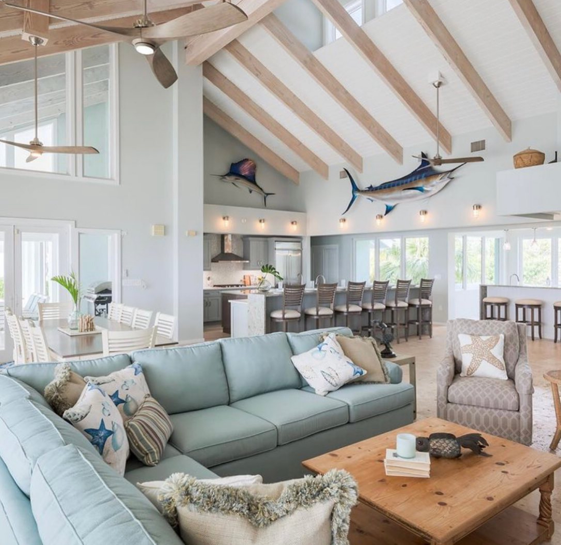 View of 22 Coastal Living Room Ideas for a Breezy, Relaxed Home Vibe