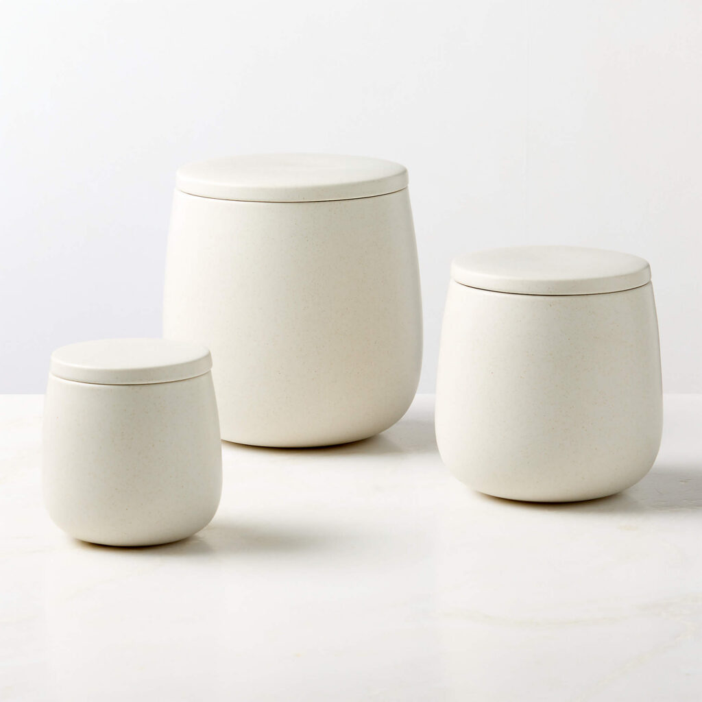 Matte Beige Rounded Canisters