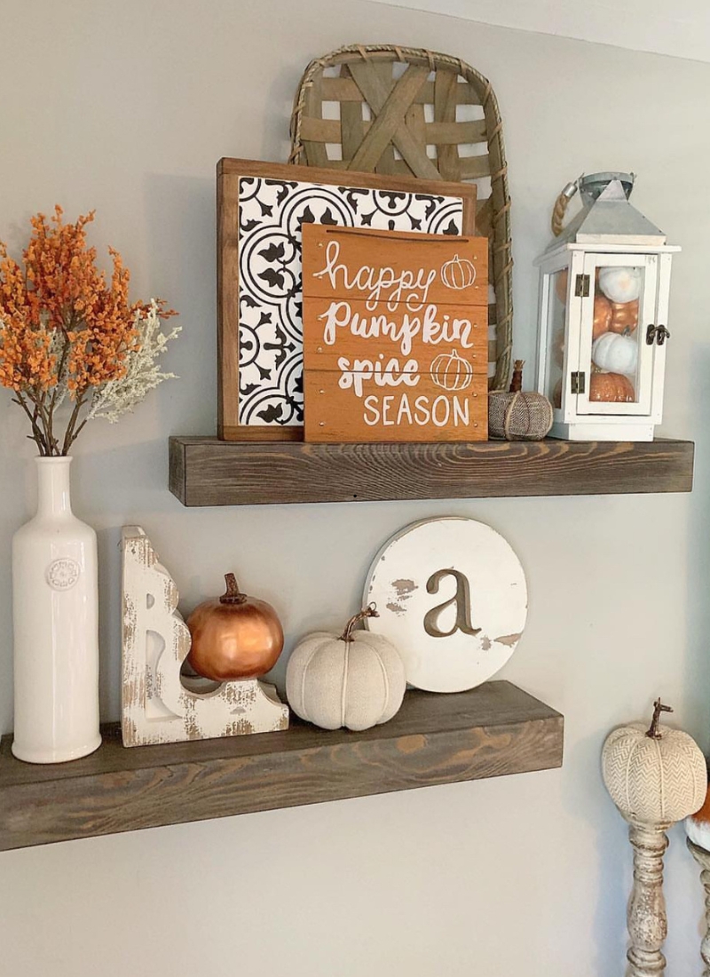 fall shelf decor ideas