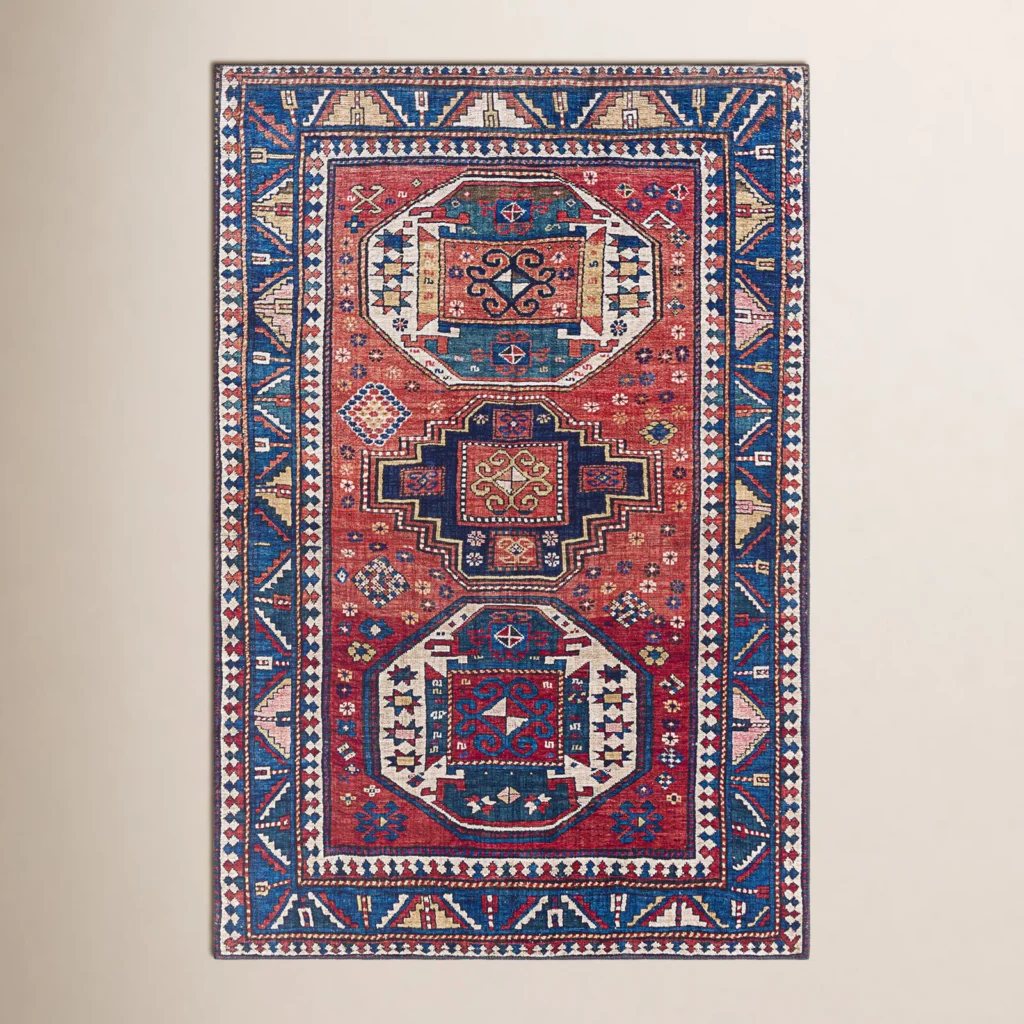 Distressed Vintage Oriental Area Rug