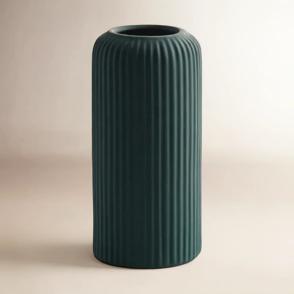 Green stoneware vase