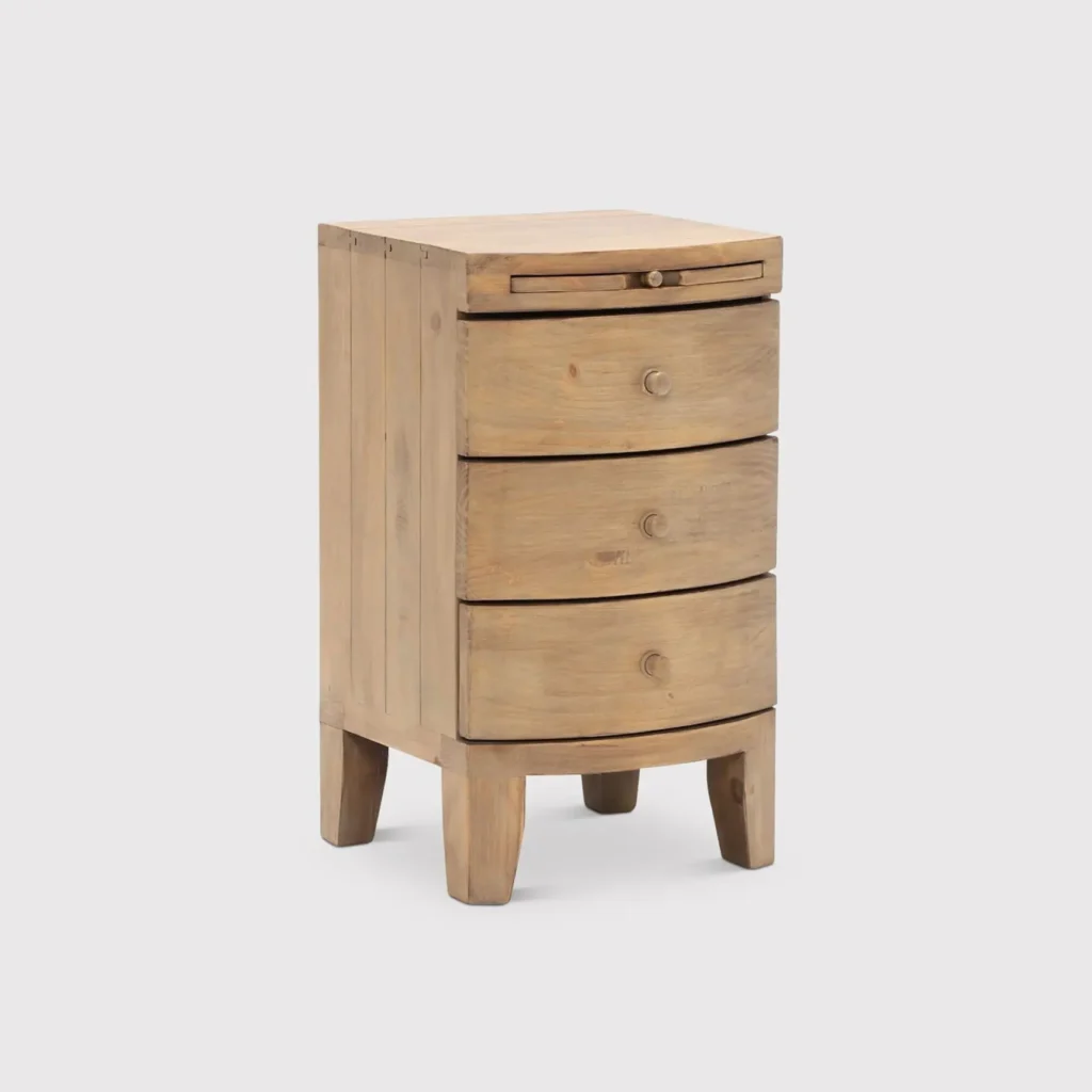 Reclaimed Wood 3 Drawer Bedside
