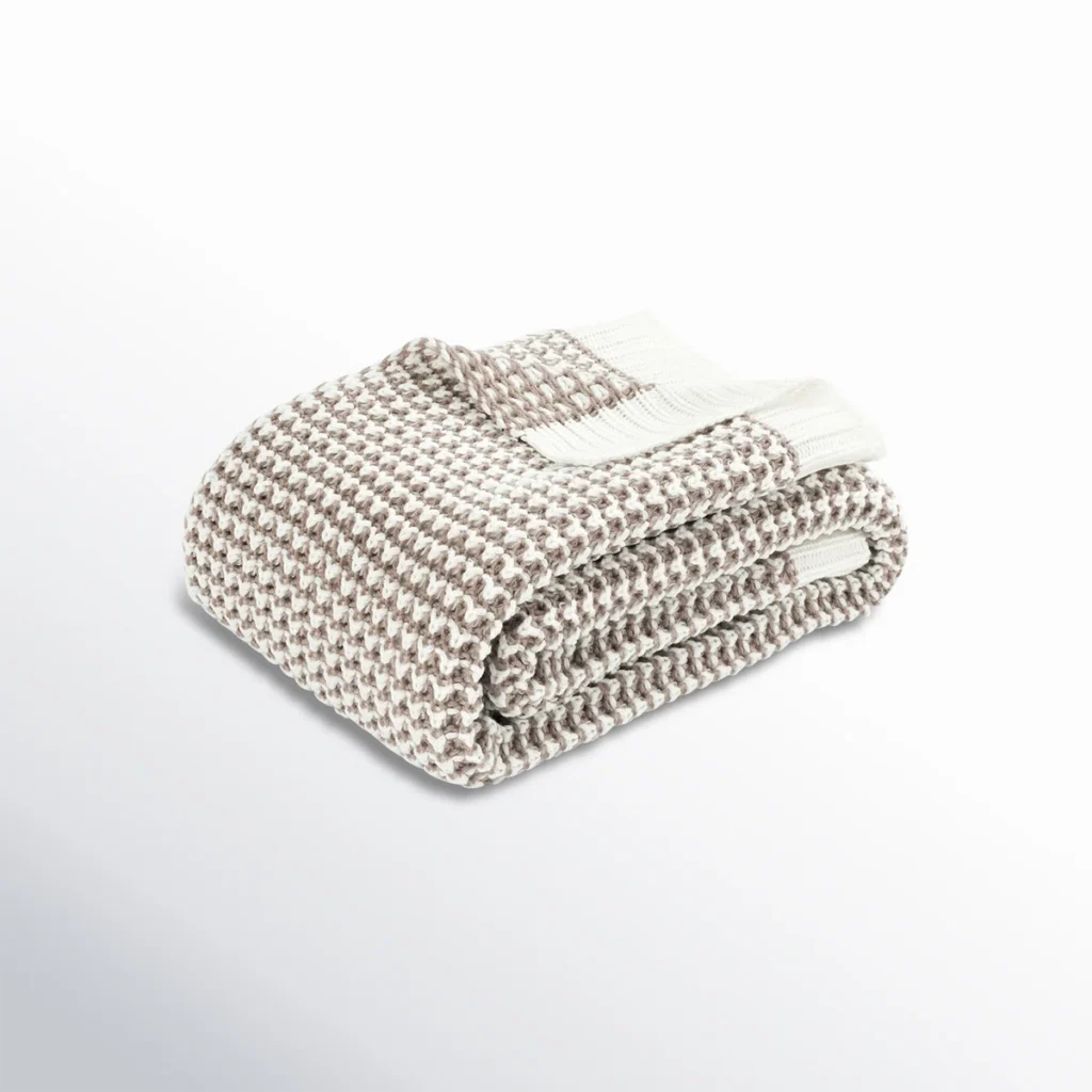 waffle textured cotton throw