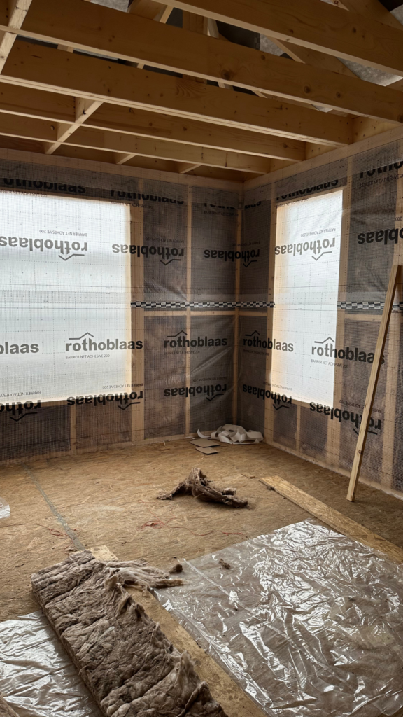 insulation for timber frame home with membrane