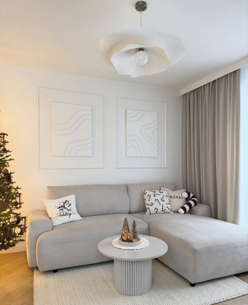 Minimalist apartment with hidden storage solutions that keep the space feeling tidy and open.