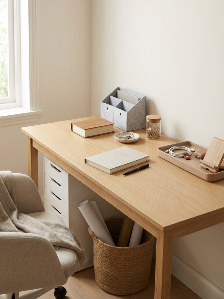 zen office decor storage