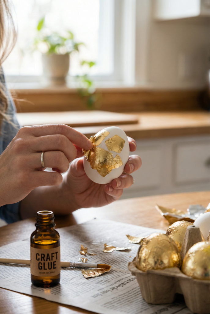 decorating easter eggs