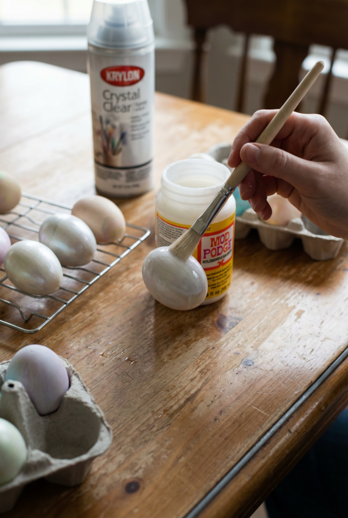 decorating easter eggs