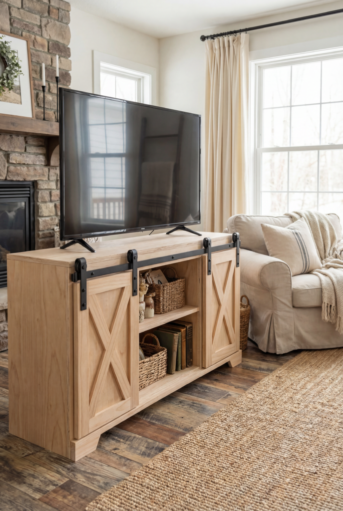 farmhouse Barn Door TV Stand