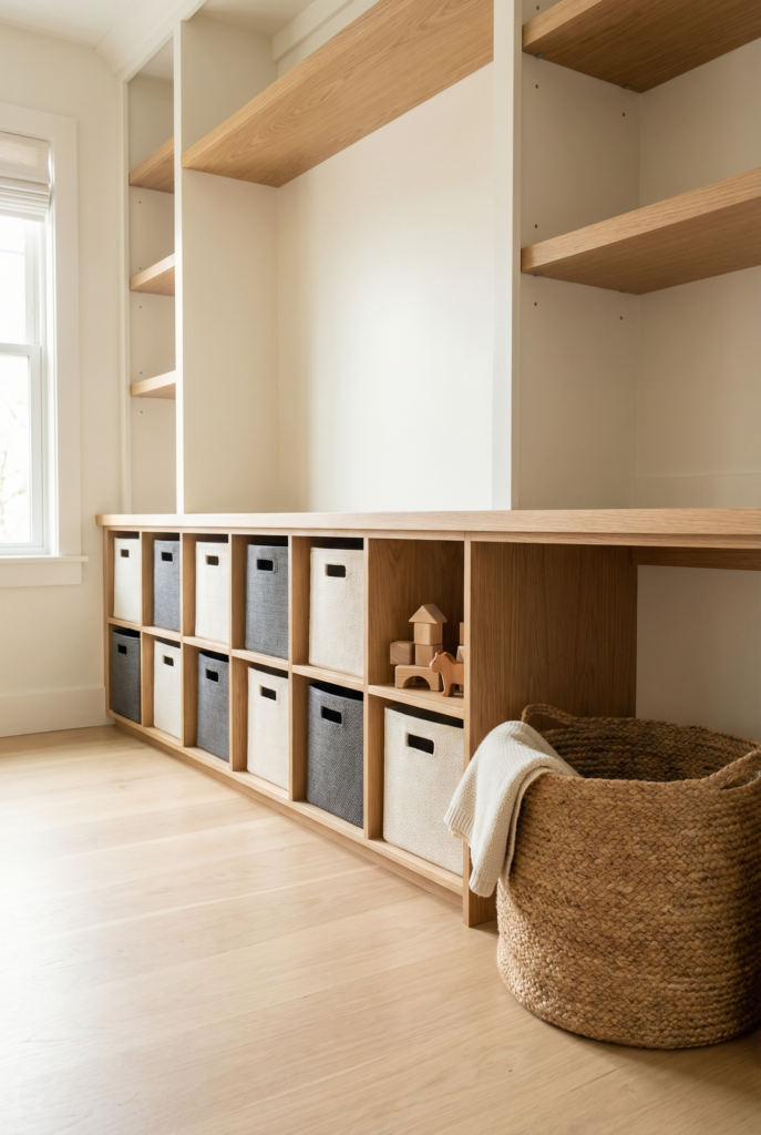 Kid-height storage that makes cleanup easier