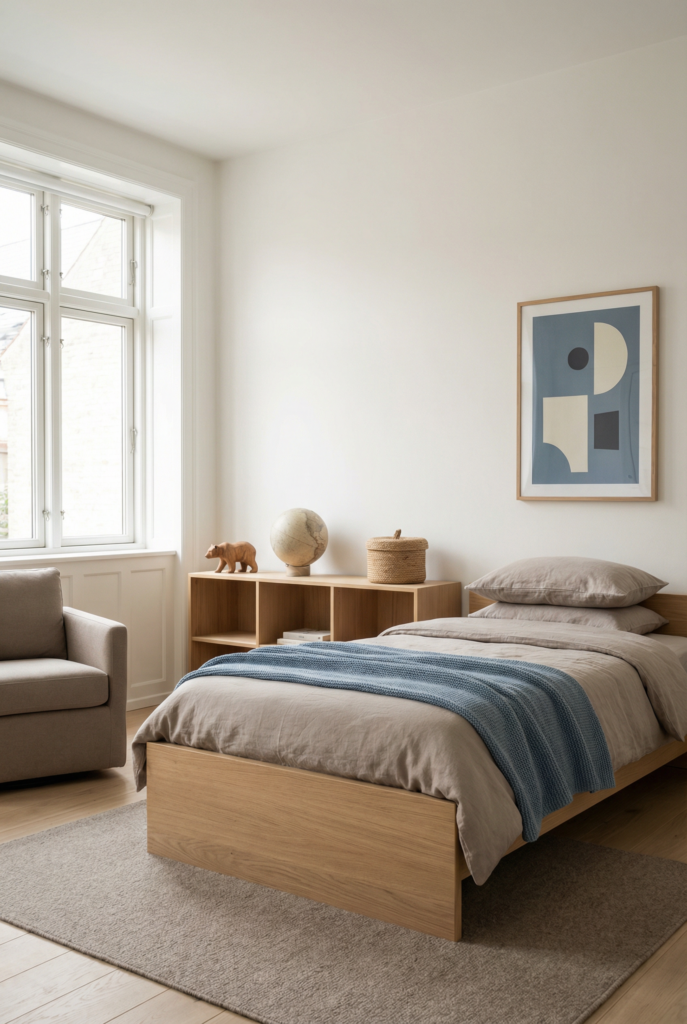 Timeless color palette and flexible theme accents for kids room decor ideas