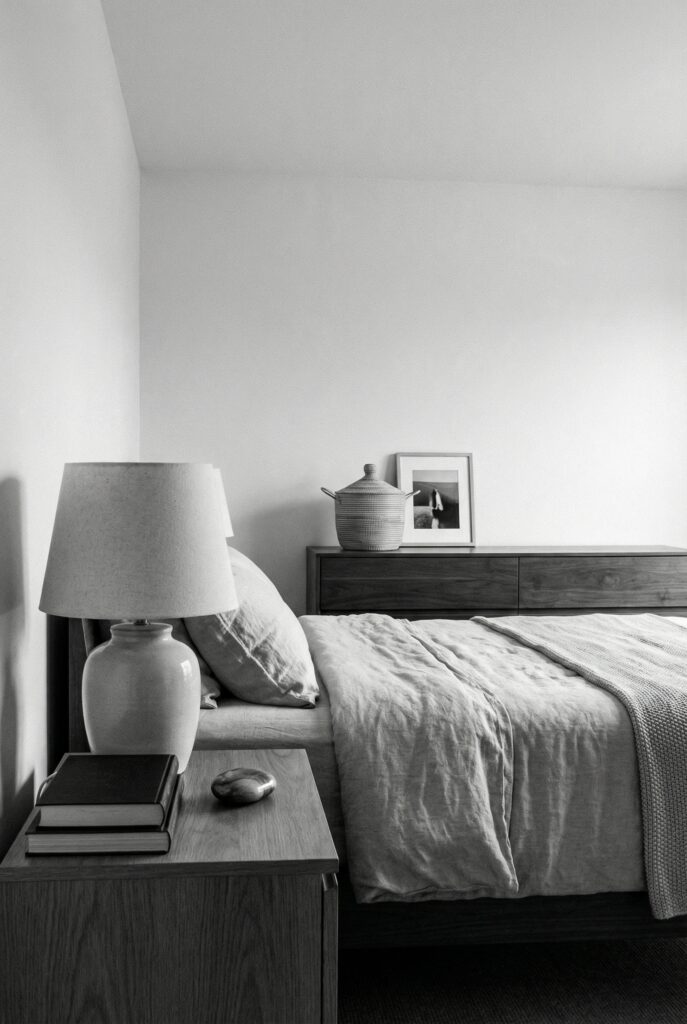 black and white bedroom decor