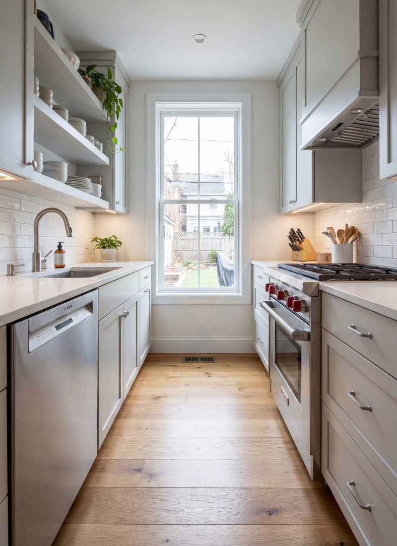 How to Make a Galley Kitchen Look Bigger (10 Fixes That Actually Work)