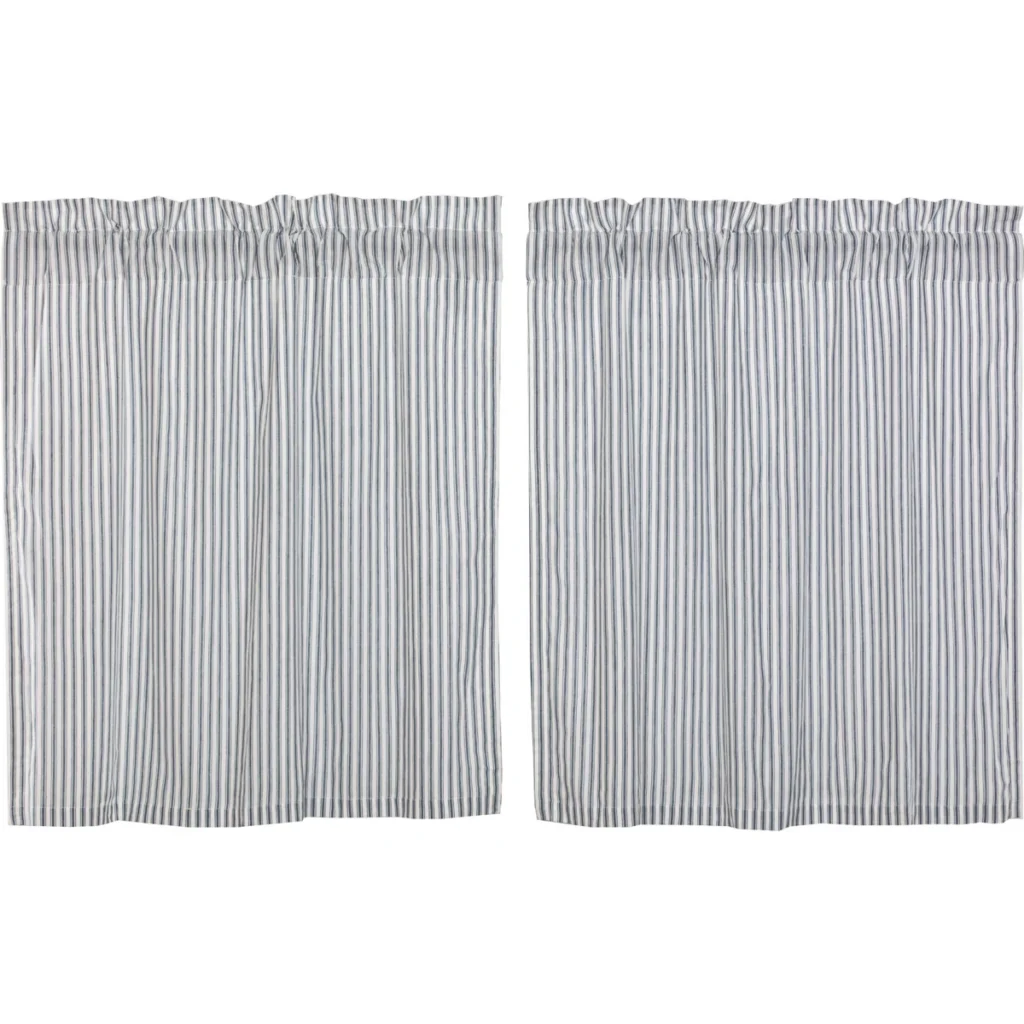 Sawyer Mill Cotton Striped Tailored Cafe Curtain