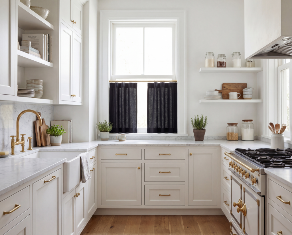 black cotton canvas cafe curtains