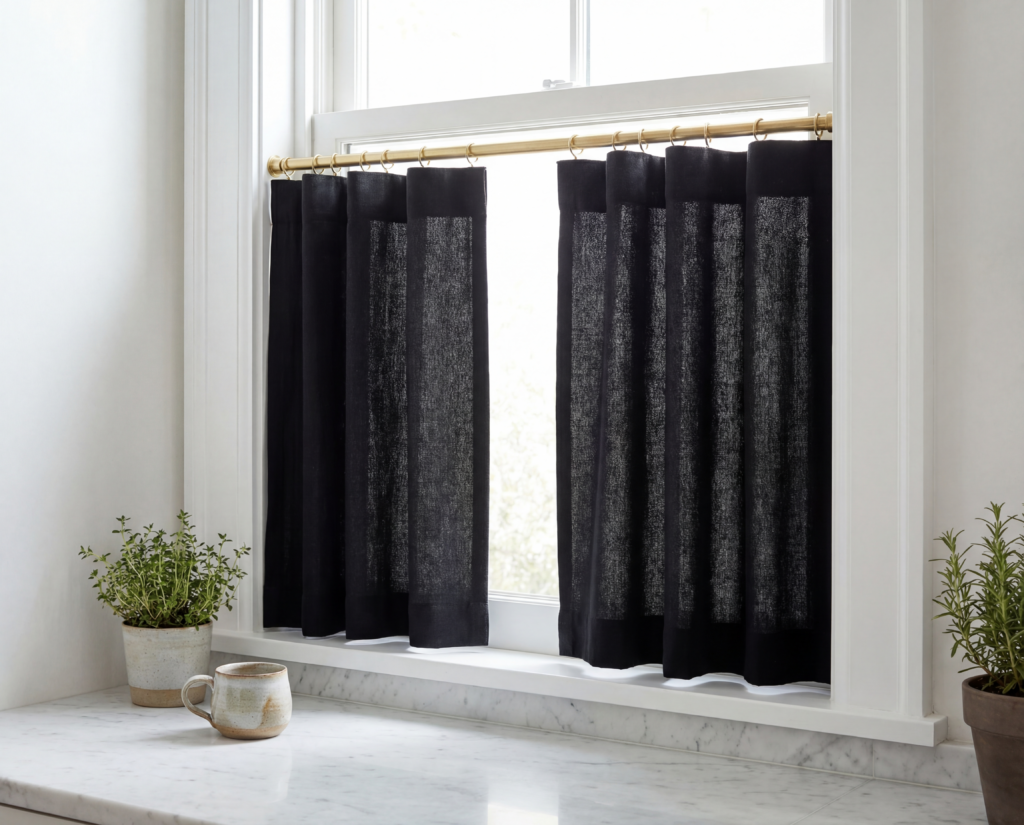 black Cafe Curtains