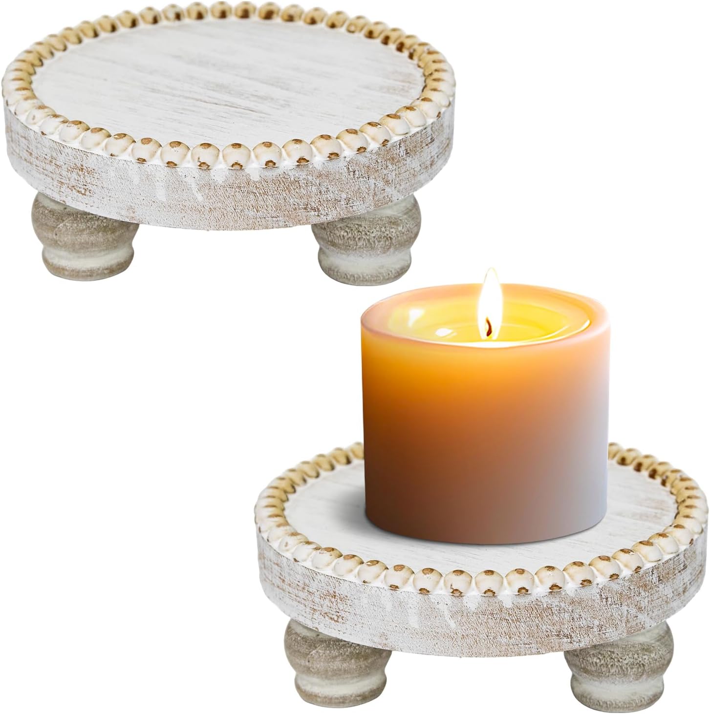 Wood candle riser set