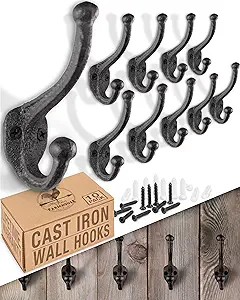 Wrought iron coat hook rack