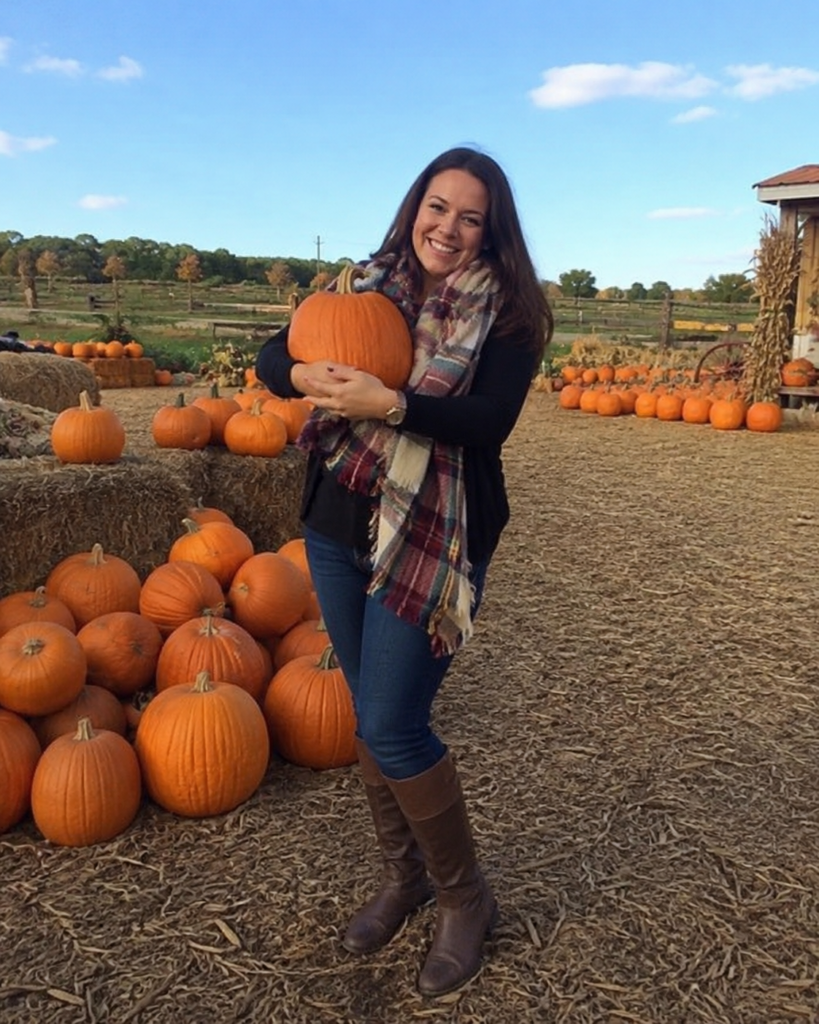 Oversized plaid blanket scarf and boots pumpkin patch outfit